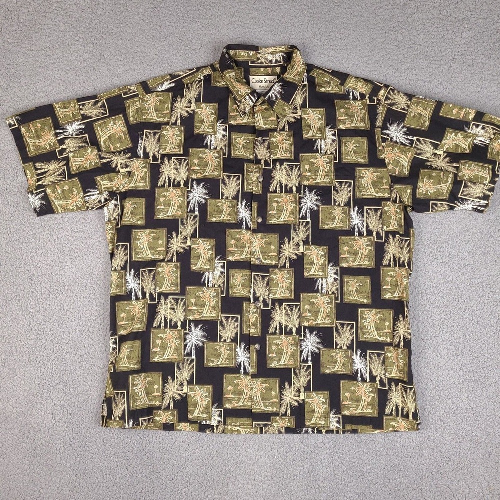 Vintage Cooke Street Shirt Mens XL Palm Floral Hawaiian Aloha Made In Hawaii